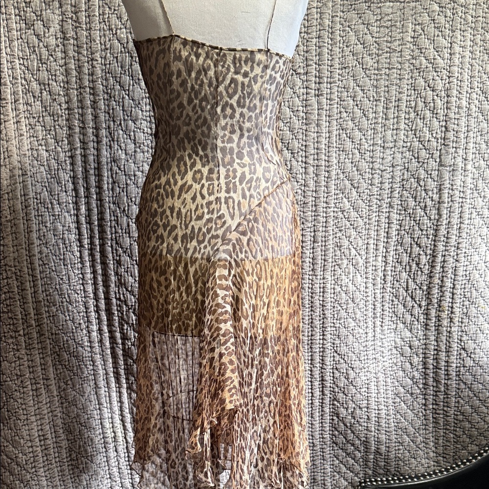 Dolce & Gabbana Animal Print Midi Dress 100%Silk - Picture 5 of 11